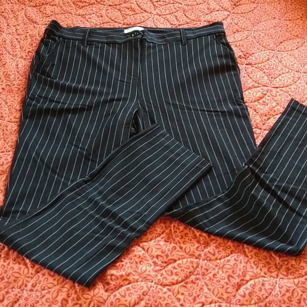 Active USA black pinstripe pants